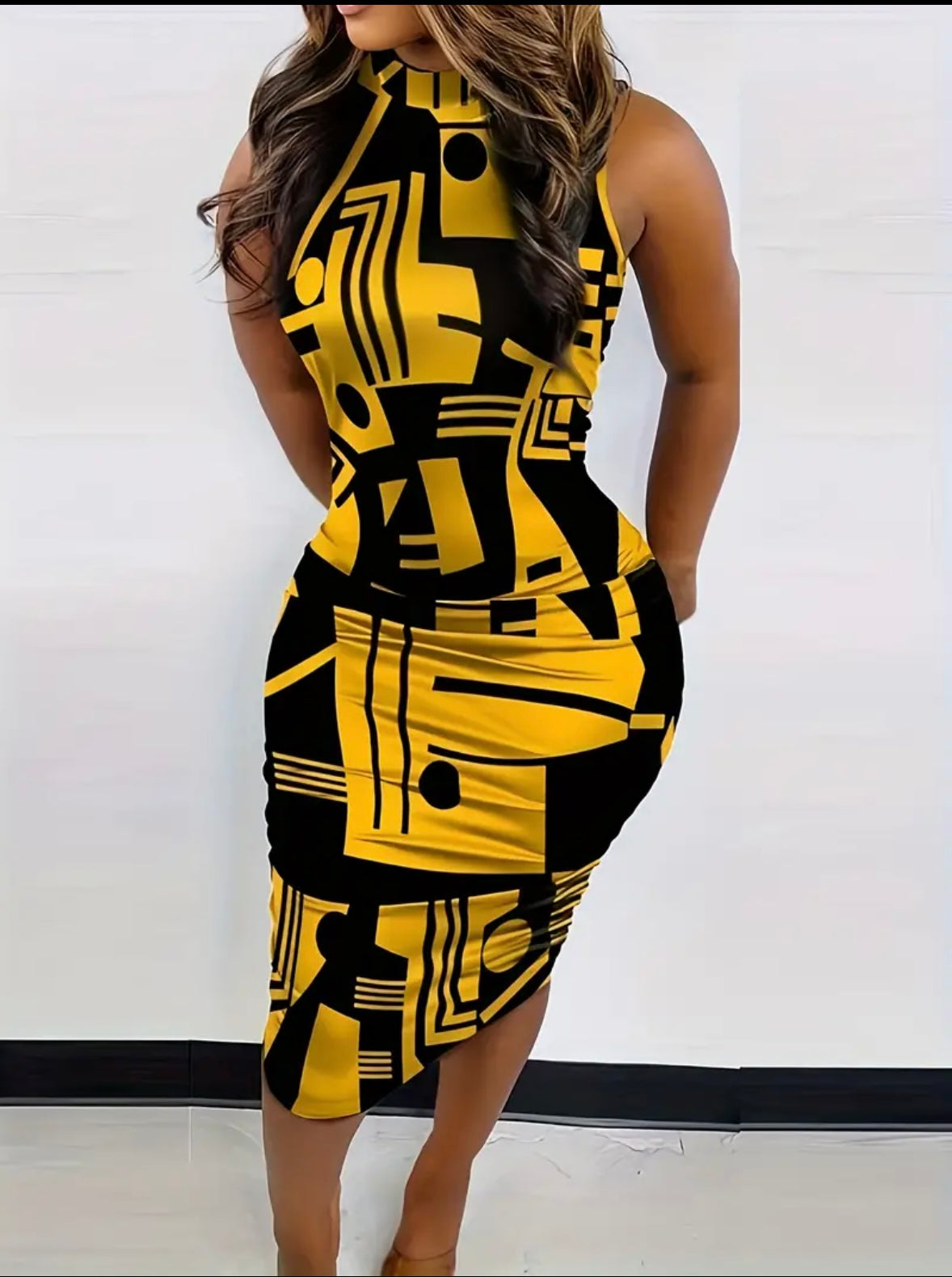 Lady In The Yellow and Black Dress