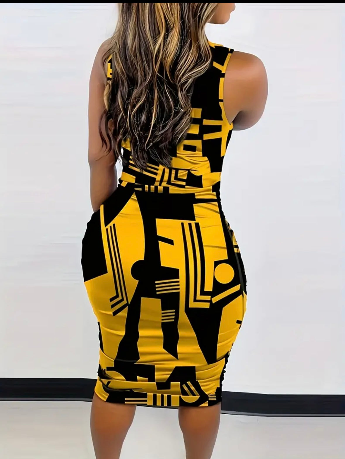 Lady In The Yellow and Black Dress