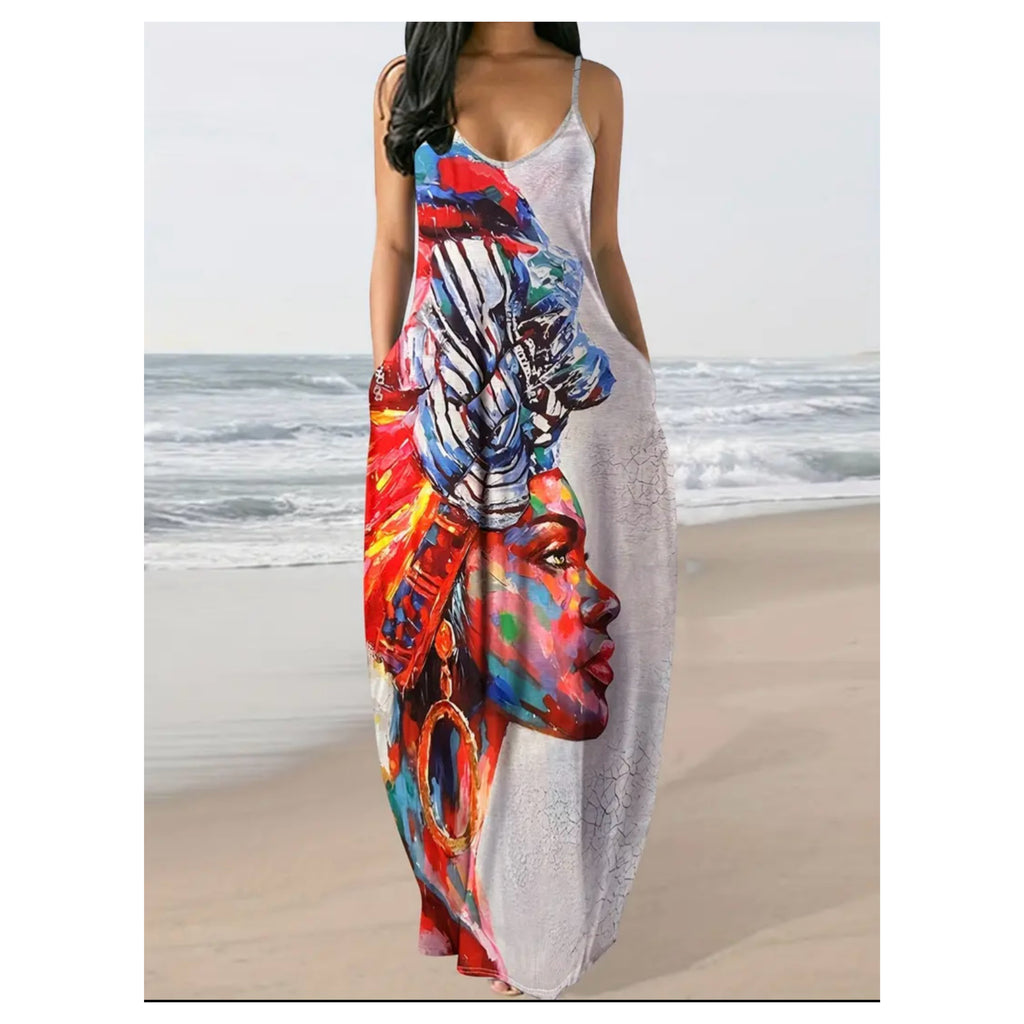 Miss Nefertiti Maxi Sun Dress (White)
