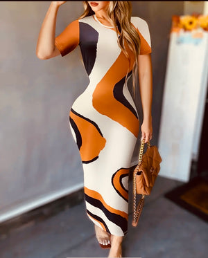 Swirl Carmel Dress