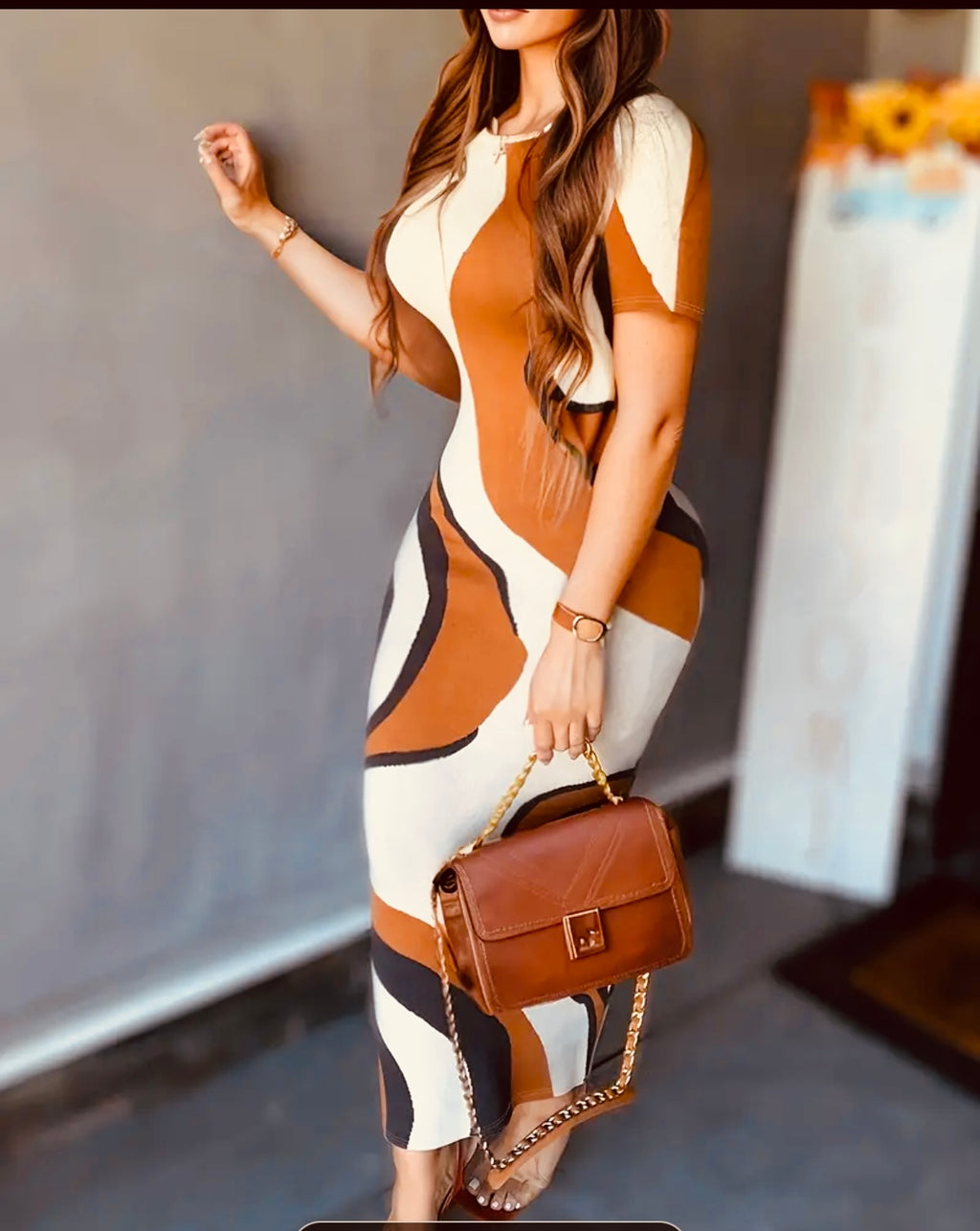 Swirl Carmel Dress