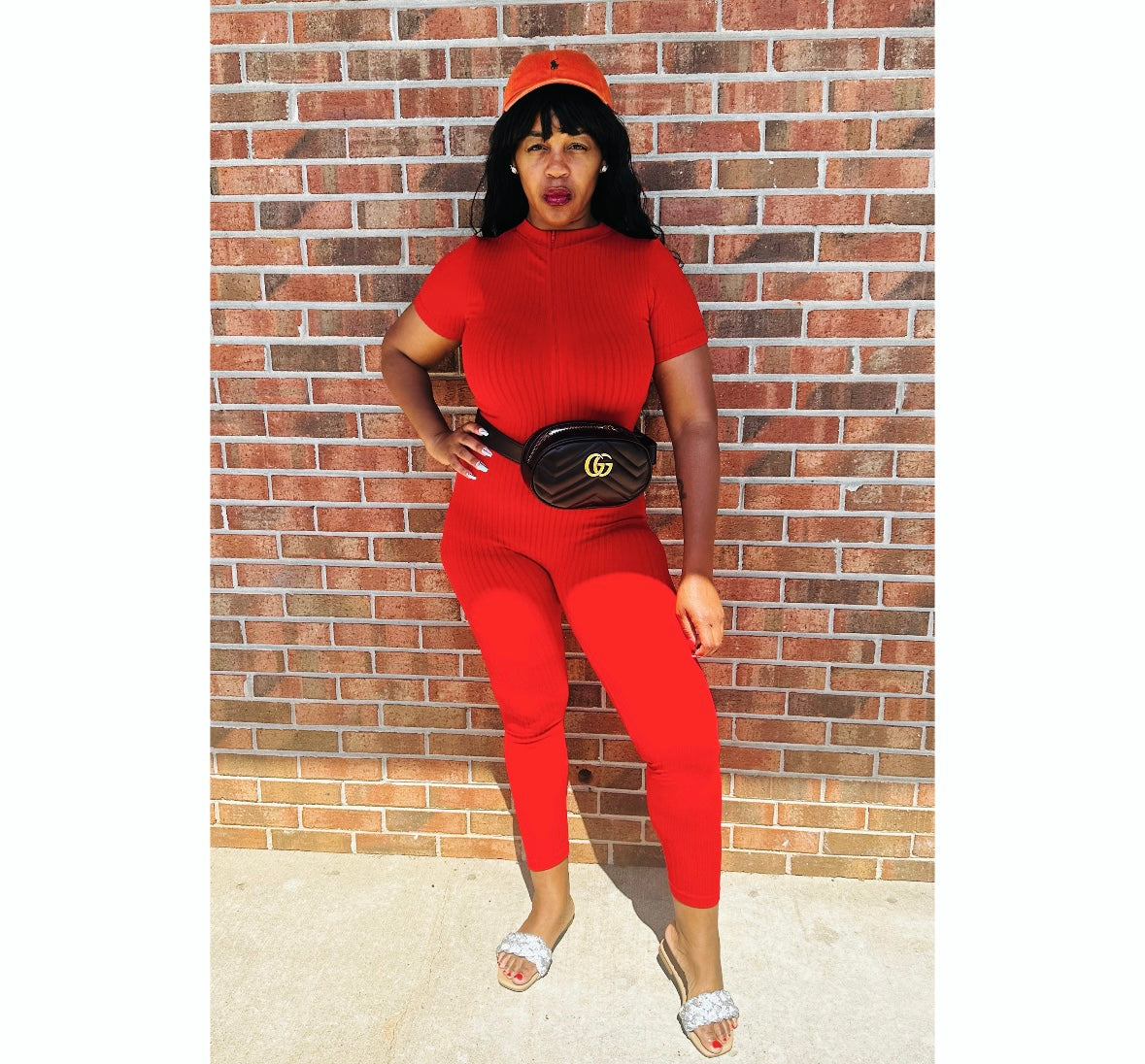 Red Easy Fit Jumpsuit