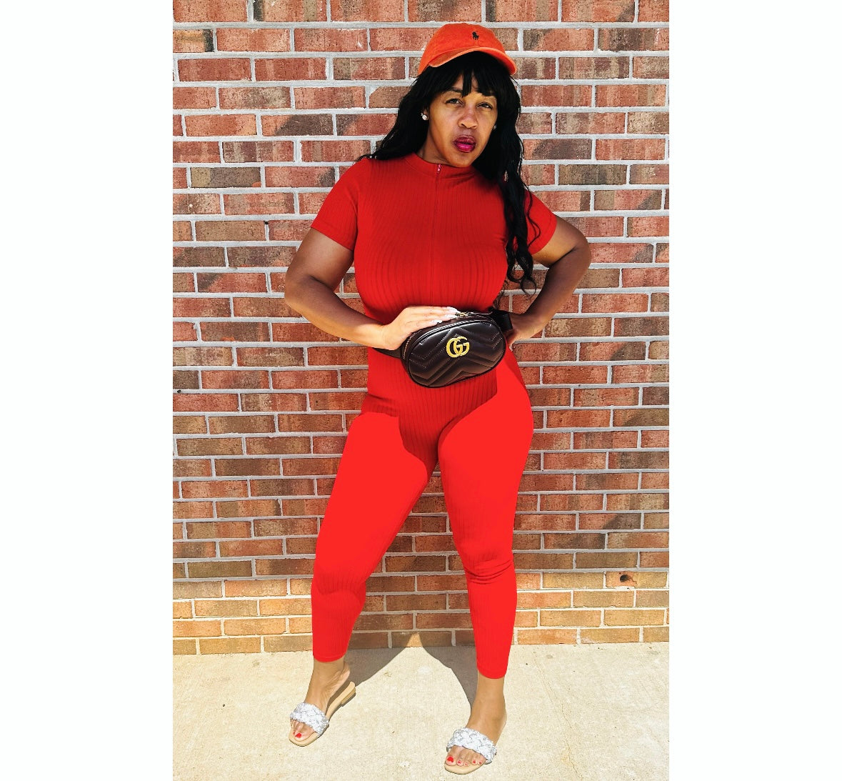 Red Easy Fit Jumpsuit